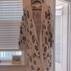 Leopard print long cardigan